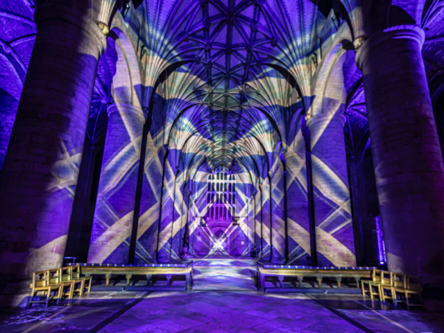 Luxmuralis Tewkesbury Abbey Space Son et lumiere light and sound art projection mapping 2024 cathedral light show _23