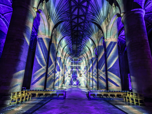 Luxmuralis Tewkesbury Abbey Space Son et lumiere light and sound art projection mapping 2024 cathedral light show _24