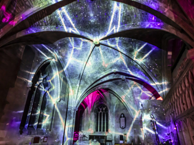 Luxmuralis Tewkesbury Abbey Space Son et lumiere light and sound art projection mapping 2024 cathedral light show _3