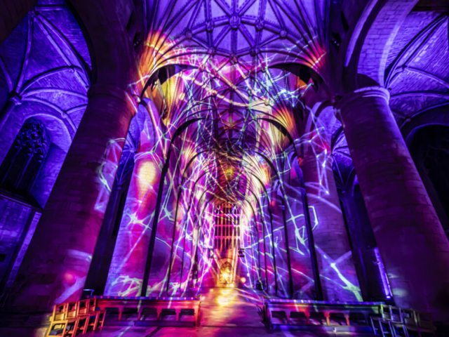 Luxmuralis Tewkesbury Abbey Space Son et lumiere light and sound art projection mapping 2024 cathedral light show _37