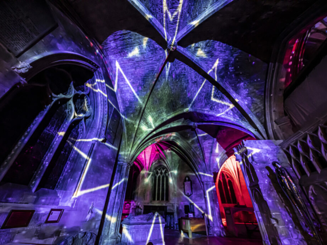 Luxmuralis Tewkesbury Abbey Space Son et lumiere light and sound art projection mapping 2024 cathedral light show _6