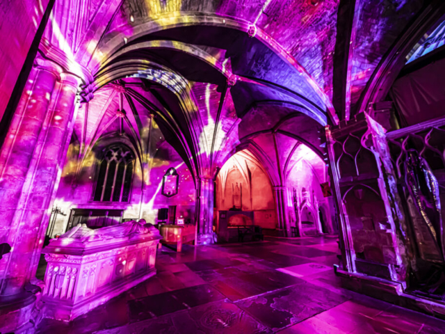 Luxmuralis Tewkesbury Abbey Space Son et lumiere light and sound art projection mapping 2024 cathedral light show _7