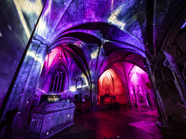 Luxmuralis Tewkesbury Abbey Space Son et lumiere light and sound art projection mapping 2024 cathedral light show _8