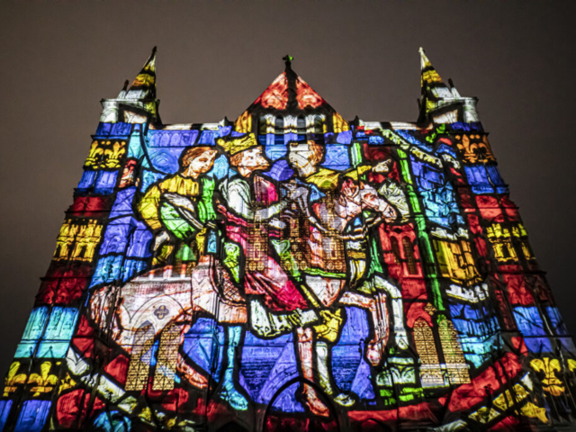 Luxmuralis Salisbury cathedral Time Son et lumiere life light and sound art projection mapping 2024 cathedral light show _11smv