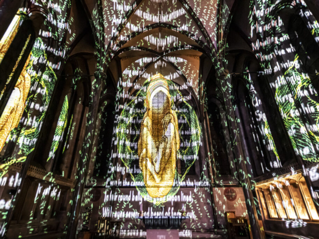 Luxmuralis Salisbury cathedral Time Son et lumiere life light and sound art projection mapping 2024 cathedral light show _39smv