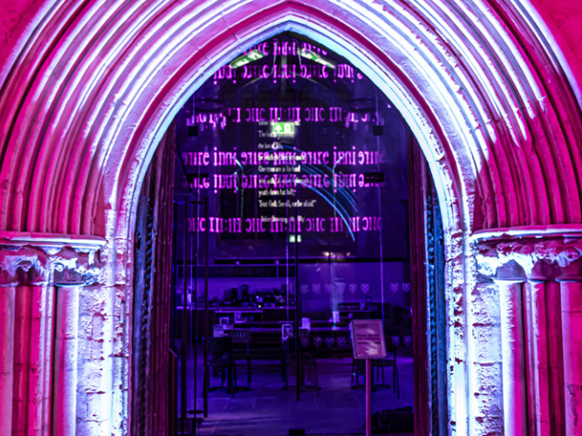Luxmuralis Exeter Cathedral TIME light show epic artson et lumiere projection art fine art light _1 smv