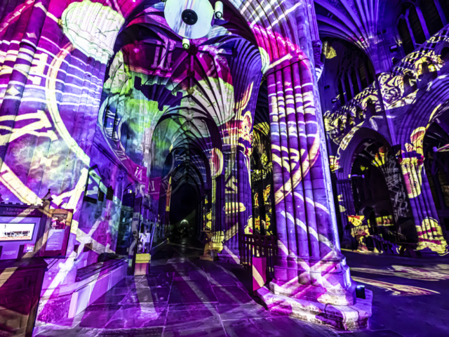 Luxmuralis Exeter Cathedral TIME light show epic artson et lumiere projection art fine art light _13 smv