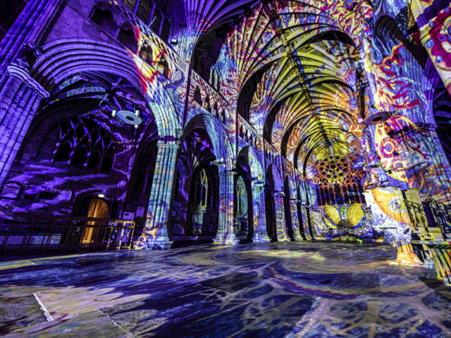 Luxmuralis Exeter Cathedral TIME light show epic artson et lumiere projection art fine art light _15 smv