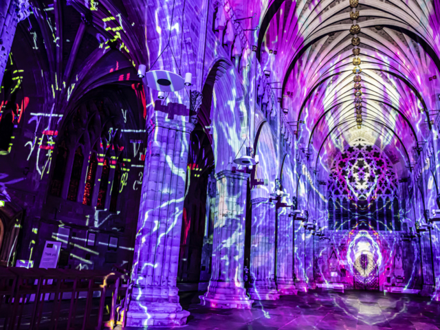 Luxmuralis Exeter Cathedral TIME light show epic artson et lumiere projection art fine art light _60 smv