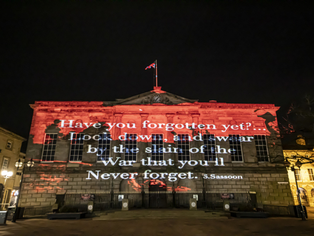 luxmuralis Stafford Shire Hall Before Action sound and light epic art projection art cathedral light show_11 smv