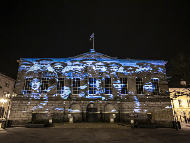 luxmuralis Stafford Shire Hall Before Action sound and light epic art projection art cathedral light show_19 smv