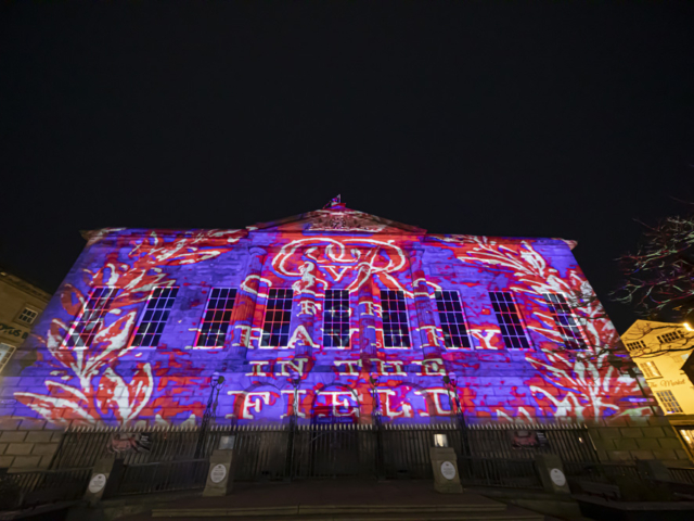luxmuralis Stafford Shire Hall Before Action sound and light epic art projection art cathedral light show_5 smv