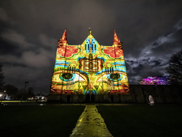 Luxmuralis Lost worlds Salisbury Cathedral son et lumiere light and sound projection art light art epic art_24smv