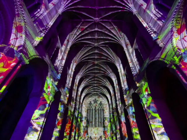 Luxmuralis Hereford Cathedral TIME son et lumiere light show light and sound projection art light art epic art immersive experience _12smv