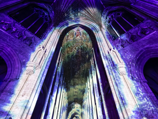 Ely Cathedral Space cathedral light show son et lumiere light show light and sound projection art light art epic art immersive experience _16smv