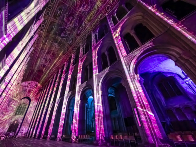 Ely Cathedral Space cathedral light show son et lumiere light show light and sound projection art light art epic art immersive experience _5smv