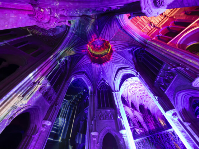 Ely Cathedral Space cathedral light show son et lumiere light show light and sound projection art light art epic art immersive experience _8smv