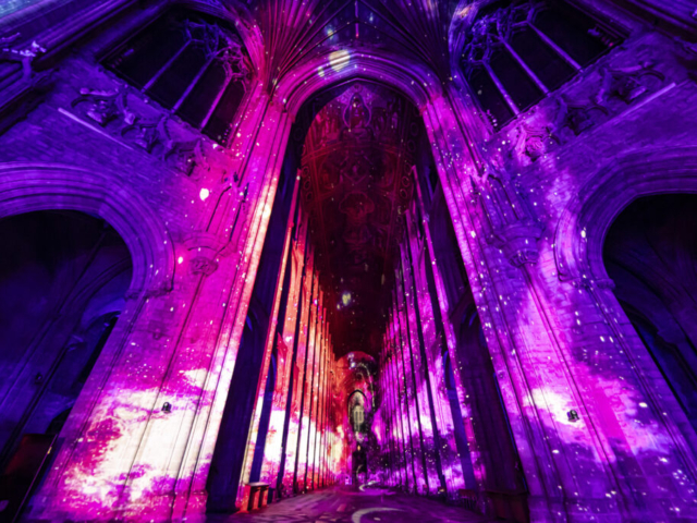 Ely Cathedral Space cathedral light show son et lumiere light show light and sound projection art light art epic art immersive experience _9smv