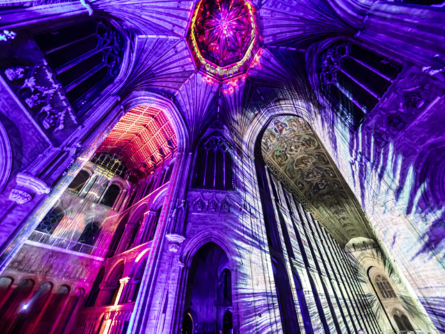 Ely Cathedral Space cathedral light show son et lumiere light show light and sound projection art light art epic art immersive experience smv